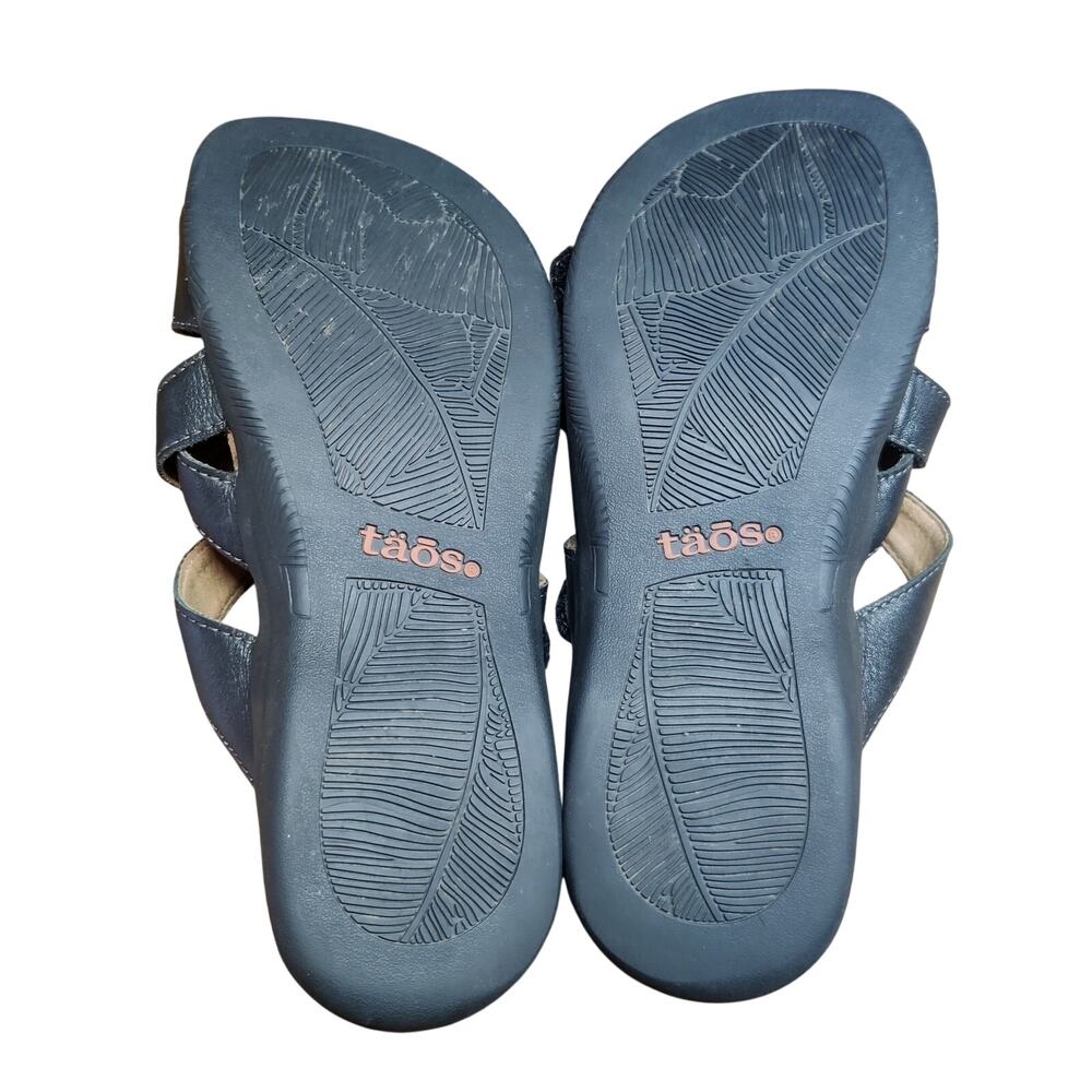 Taos Double U Leather Strap Slip On Comfort Walking Sandal Size 7 Arch Support - Picture 7 of 7